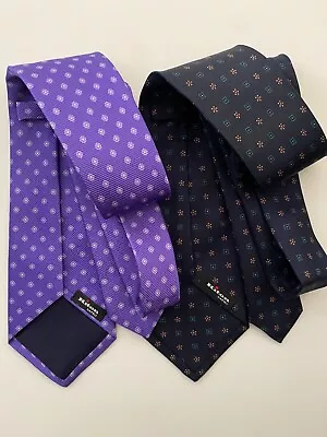 Kiton 2 Seven Fold  Silk Tie.59x3.75 Wide.new.italy. • $199.99