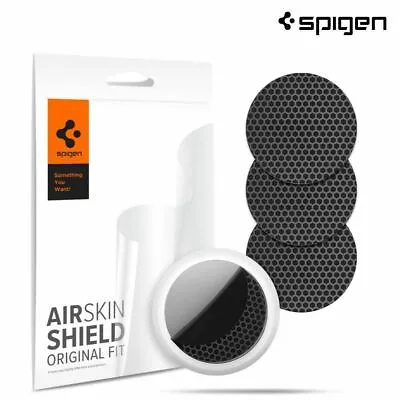 Spigen AirSkin Shield HD Screen Protector For Apple AirTag- Carbon Black (4Pack) • £10.99
