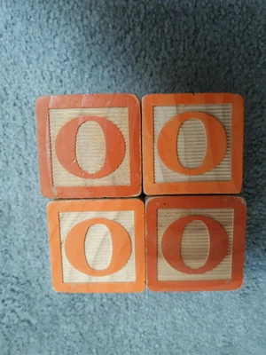 $5 • Buy Vintage Wooden Alphabet Blocks Letter O Crafts