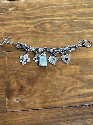Kathy Van Zeeland Charm Bracelet Watch Womans Silver Tone Works W New Battery • $15