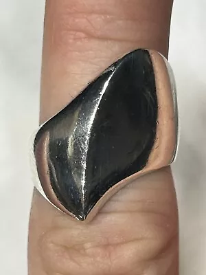 VTG RMM Sterling Silver - MODERNIST Solid Wave Pointed Ring Sz8.25 11.7g • $14