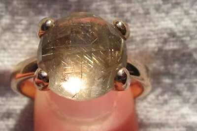 Rose Gold Over Sterling Silver Vintage Milor Italy Rutilated Quartz Ring Size 8 • $75