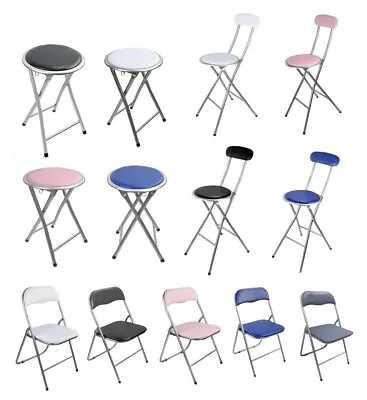 Folding Breakfast Bar Stool Chair Seat Foldable Light Weight Camping Garden • £19.60