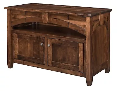 Amish Transitional Solid Wood TV Stand Console Cabinet Arched Details Drawer 48  • $1499