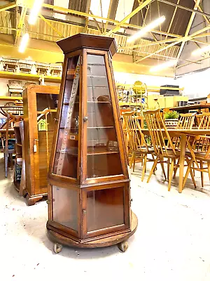 Antique Victorian Shop Display - Spinning Haberdashery Retail Apothecary Cabinet • £1950