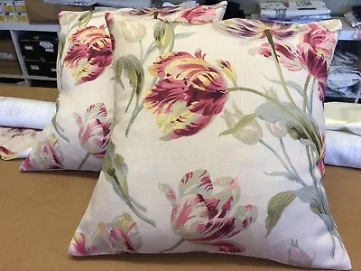 One Handmade Reversible Cushion In Laura Ashley Gosford Cranberry Fabric • £20