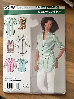 TRACKED Simplicity 2255 Sewing Pattern LADIES SHIRT Size 6-14 Unucut • £11.99