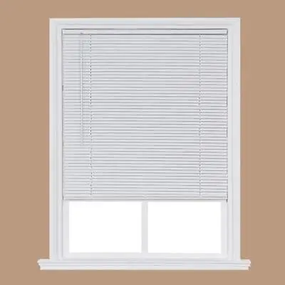 Home Basics Vinyl Mini Blinds Cordless Pvc Inside/Outside Mount Modern White • $117.29