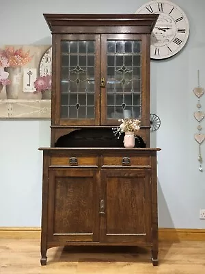 Vintage Oak Dresser Cabinet Cupboard Sideboard Antique Arts And Crafts Style • £495