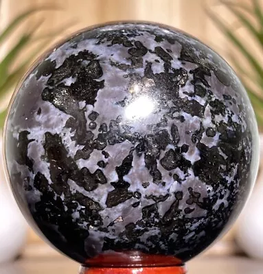 66mm INDIGO GABBRO SPHERE - Mystic Merlinite Mineral Feldspar Crystal Chakra • $51.30