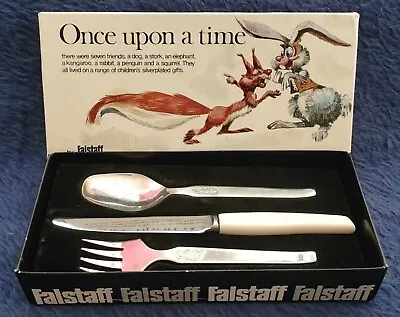 Falstaff Silver Plate Children’s “Once Upon A Time” Spoon Fork Knife • £14.99