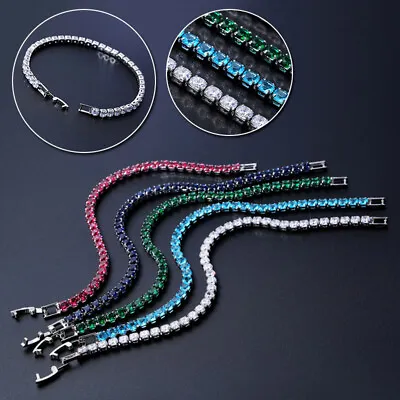Fashion Women Bridesmaid Tennis Bracelet Rhinestone Zircon Crystal Jewelry HOT • $1.97