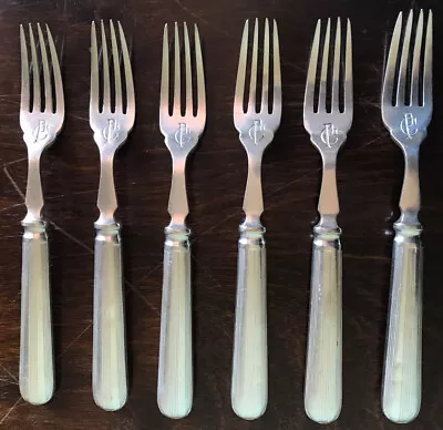 Mappin & Webb - Set Of 6 Antique Vintage Silver Plated EPNS Fish Forks 19cm • $23.17