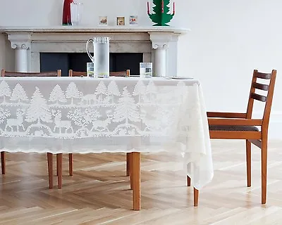 $79.95 • Buy Holiday Scottish Madras Lace Tablecloth - 60 X 105 Inches - Rectangle - Natural