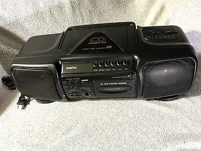 Sanyo MCD-Z1 Boombox AM/FM Radio CD Player Cassette Recorder Tested Working • $43.50