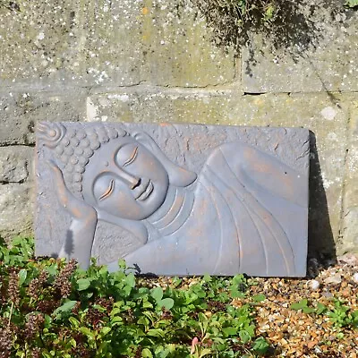  Buddha Plaque  Landscape Shape Bronze Effect 30% Off Rrp • £34.95