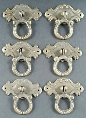 Set Of 6 Ornate Victorian Antique Style Brass Ring Pull Handles 2-1/8  #H16 • $35.25