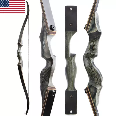 60  Hunting Recurve Bow 20-60lbs Limbs Takedown Wooden Archery Target Shooting • $99.99