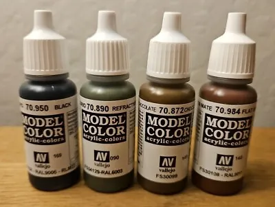 4 Piece Vallejo Model Color Acrylic Paints Lot Earth Tones Brand New Free Ship • $27.99