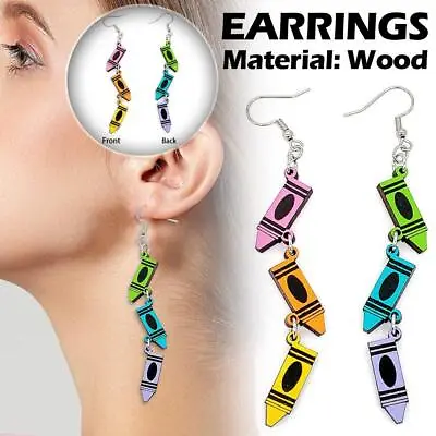 Personality Three Crayon Earrings Crayon Pendant Earrings 7W3Q Gift Rai D2Y9 • £3.31