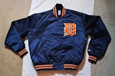 Vintage Starter MLB Mens Detroit Tigers Satin Bomber Jacket Size Large USA  • $99.99