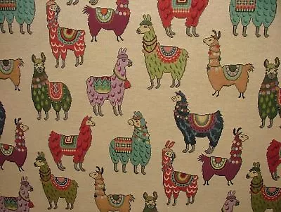 £14.99 • Buy Llama / Alpaca  Animal Tapestry  Designer Fabric Upholstery Curtains Cushions 