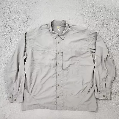 Mountain Hardwear Shirt Mens XXL 2XL Gray Button Up Roll Tab Outdoor Vented • $22.95