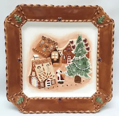 Villeroy & Boch GINGER FANCY Christmas Tree Square Platter Gingerbread House 12” • $25.50