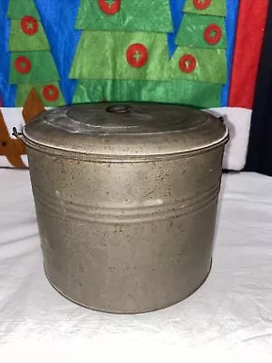 Vintage Coal Miners Railroad Mill Workers Lunch Pail Tin Pail With Lid 5   • $24.49