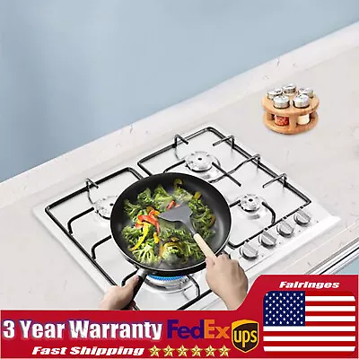 Stainless Steel Gas Stove Silver 4-Burners Built In Gas CookTop NG/LPG Cooktop! • $132.05