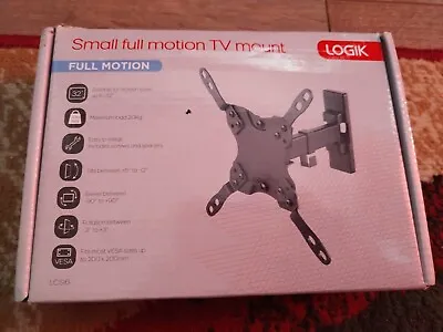 Logik Full Motion Tilt & Swivel TV Wall Mount Bracket - Vesa 100x100 Or 200x200 • £14.99