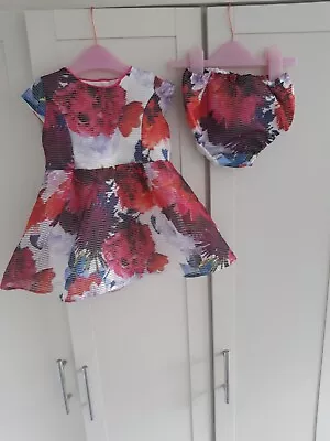 Lipsy Baby Girls Dress And Knickers. 9-12 Months. 74-80cms • £3.95