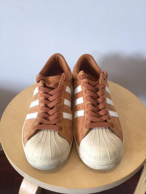$49 • Buy Mens Tan Leather Adidas Superstar Sneakers Size US 9 ..LIMETED Release..