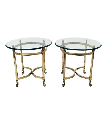 Mid Century Labarge Brass Beveled Glass  Hollywood Regency 3 Pieces Included • $1000