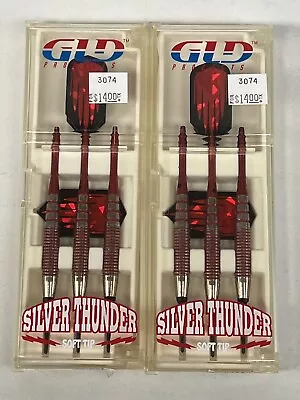 2 Vintage Dart Sets GLD SILVER THUNDER Red & Black New Old Stock 18 Grams • $19