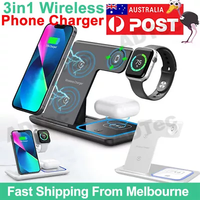 $7.99 • Buy 3 In 1 15W Wireless Charger Dock Qi Fast Charging For IPhone Apple Watch Samsung