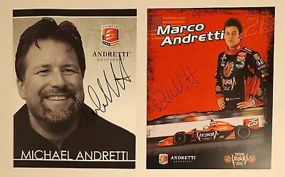 Michael & Marco Andretti Signed Hero Cards • $5.99