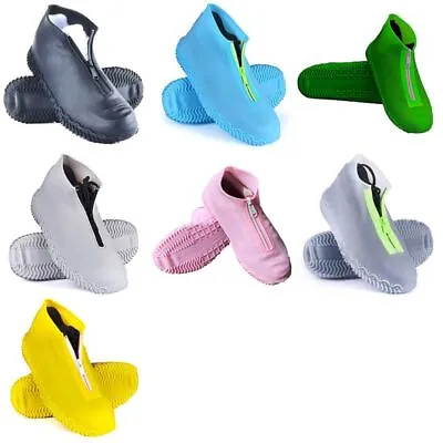 1 Pair Silicone Shoe Protectors Overshoes Rain Galoshes Not-Slip Rain Shoe Cover • £11.18
