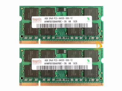 £11.27 • Buy Hynix 4GB 2GB 2RX8 DDR2 800MHz PC2-6400 SO-DIMM Laptop RAM Memory 200Pin LOT 2 G