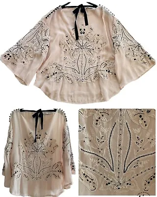 ZARA EMBROIDERED BLOUSE LIMITED EDITION 2023 Pale Pink Size XS( Fits Most)NWT • $89.99