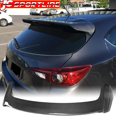 Real Carbon Rear Roof Spoiler Trunk Wing Fit For Mazda 3 Axela Hatchback 14-19 • $299.24