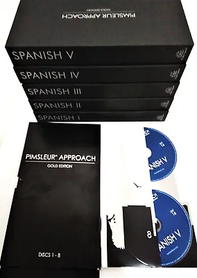 Pimsleur SPANISH Language Levels 1 2 3 4 5 Gold Edition Audio Course (80 CD's) • £103.01