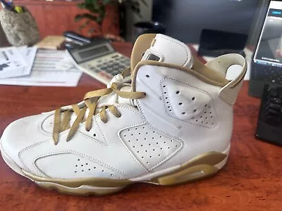 Nike Air Jordan Shoe. White & Gold • $50