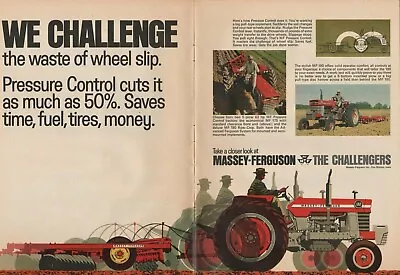 1968 2pg Print Ad Of Massey Ferguson MF 180 175 Farm Tractor • $9.99