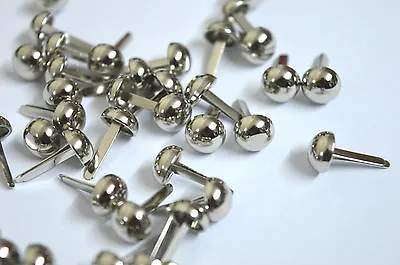 40x Silver 8mm Large Dome Paper Fasteners Clips Crafts Split Pins  • £5.15