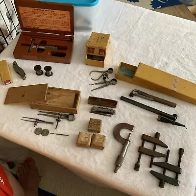 Antique Vtg Machinist Tools Many Lufkin Rule Company • $125