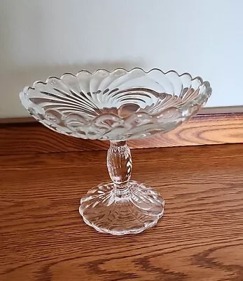 Vintage Cambridge Caprice Pedestal Compote Candy Clear Glass 5.5  Holiday Decor • $7