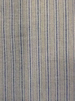 Yale Ticking Stripe Blue & Linen 280cm/108  Wide Curtain Fabric  • £2.50