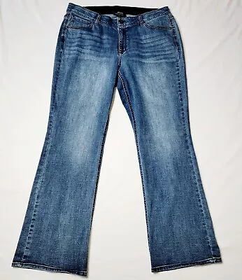 Womens Plus Size 18 Jeans Comfort Band Stretch Straight Leg Denim Blue Venezia  • $15.99