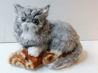 Vintage Rabbit Real Fur Cat Kitten Stuffed Animal Plush  • $15.99